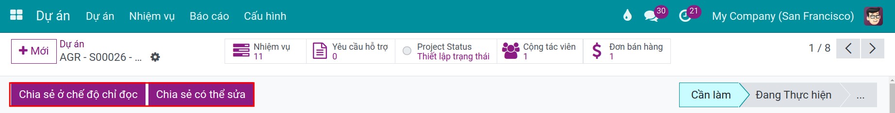 Tạo dự án Viindoo