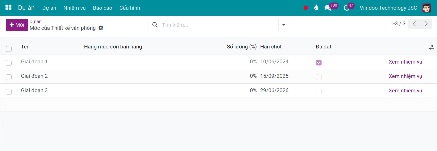 Nút tạo mốc - Viindoo