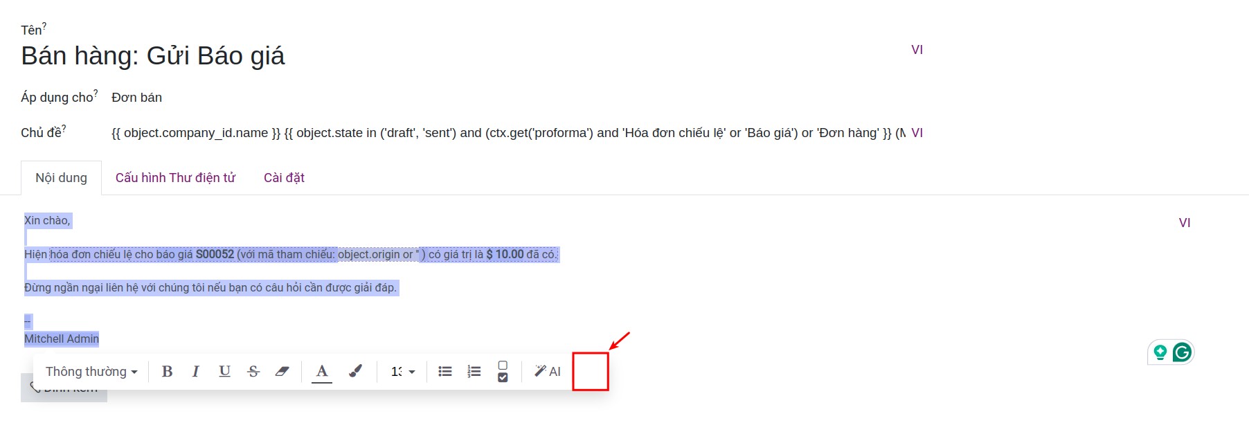 Chuyển sang chế độ soạn thảo bằng HTML/CSS