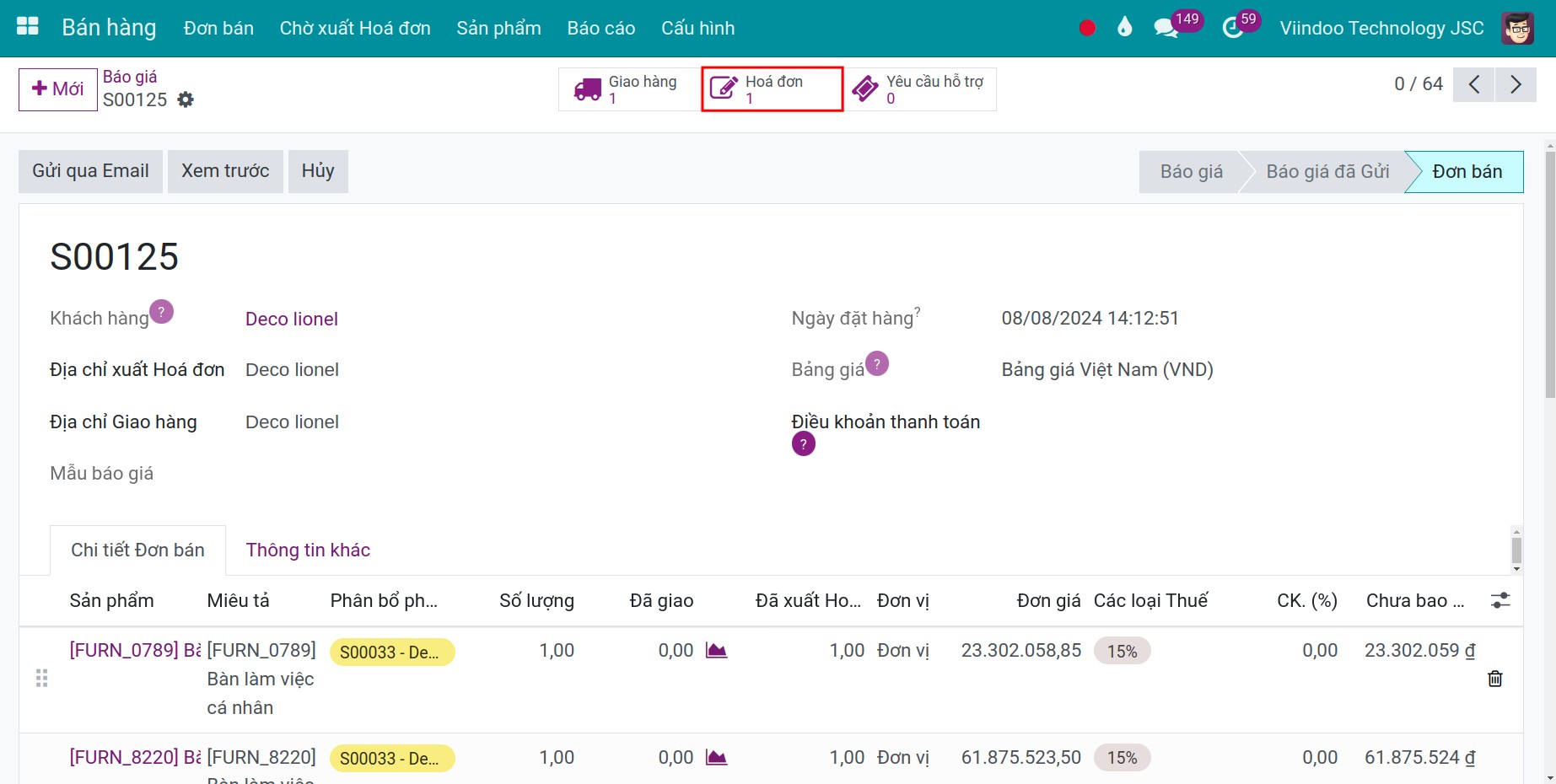 Liên kết tài khoản quản trị trên đơn bán