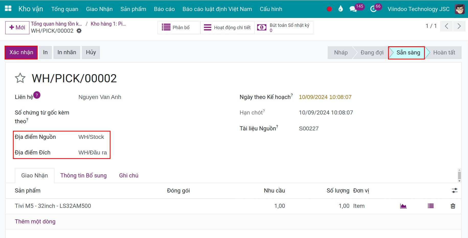 Xác nhận chọn hàng