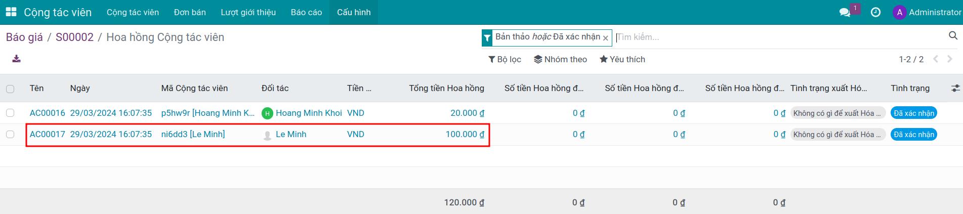 Hoa hồng doanh thu đa cấp ứng dụng Cộng tác viên Viindoo