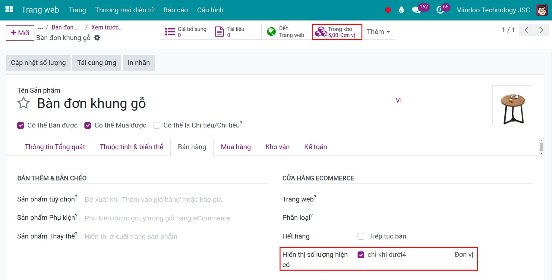 Kích hoạt giới hạn khả dụng