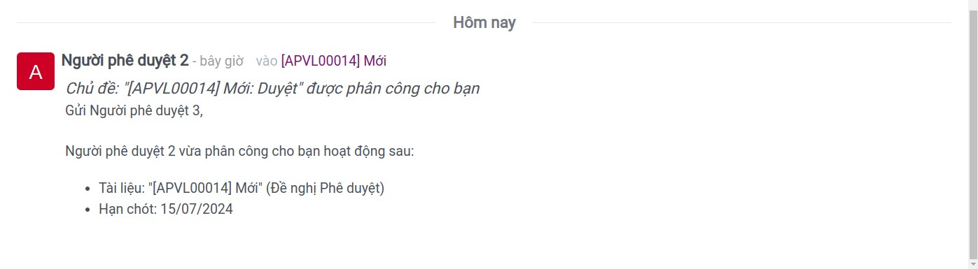 Thông báo phê duyệt cấp 3 - Viindoo