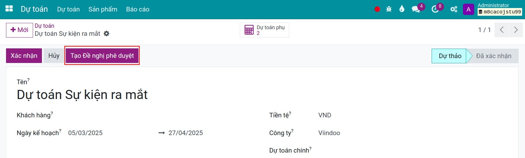 Quy trình phê duyệt dự toán