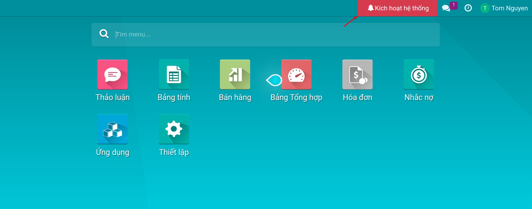 Giao diện hệ thống Viindoo dùng thử