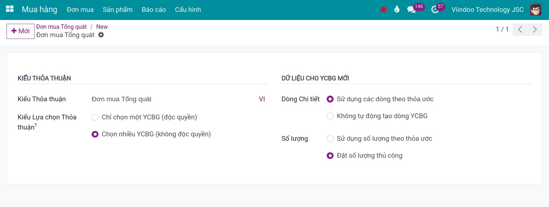 Configure a blaket order in detail