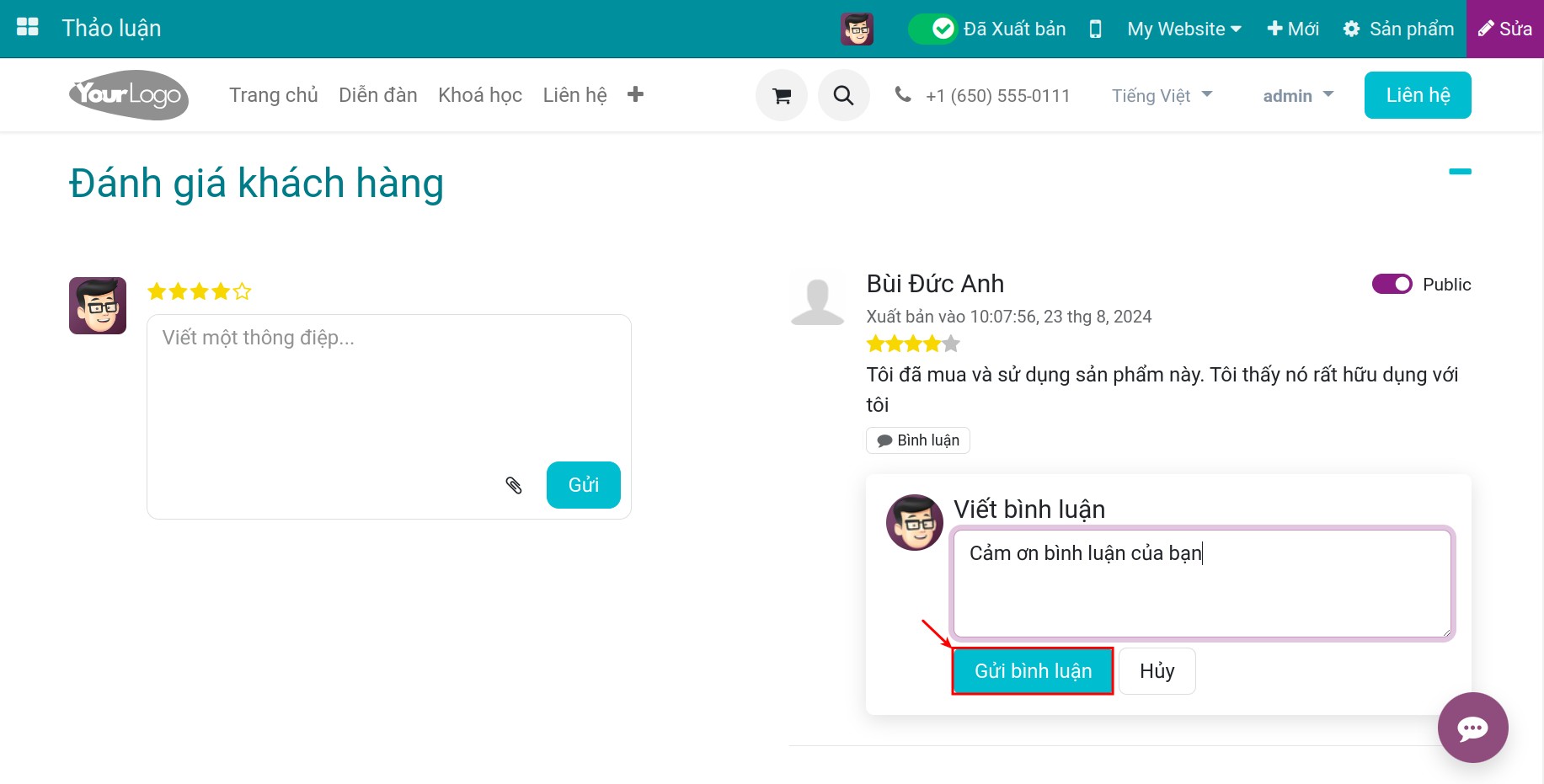 Gửi nội dung bình luận