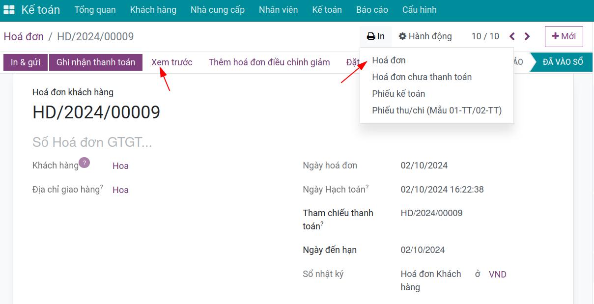 EMV QR code trong phần mềm Viindoo