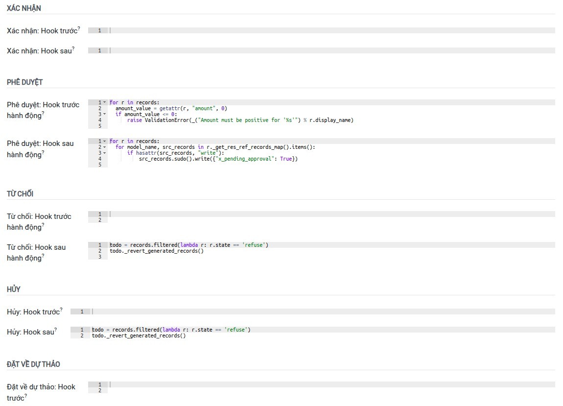 Inline hook configuration