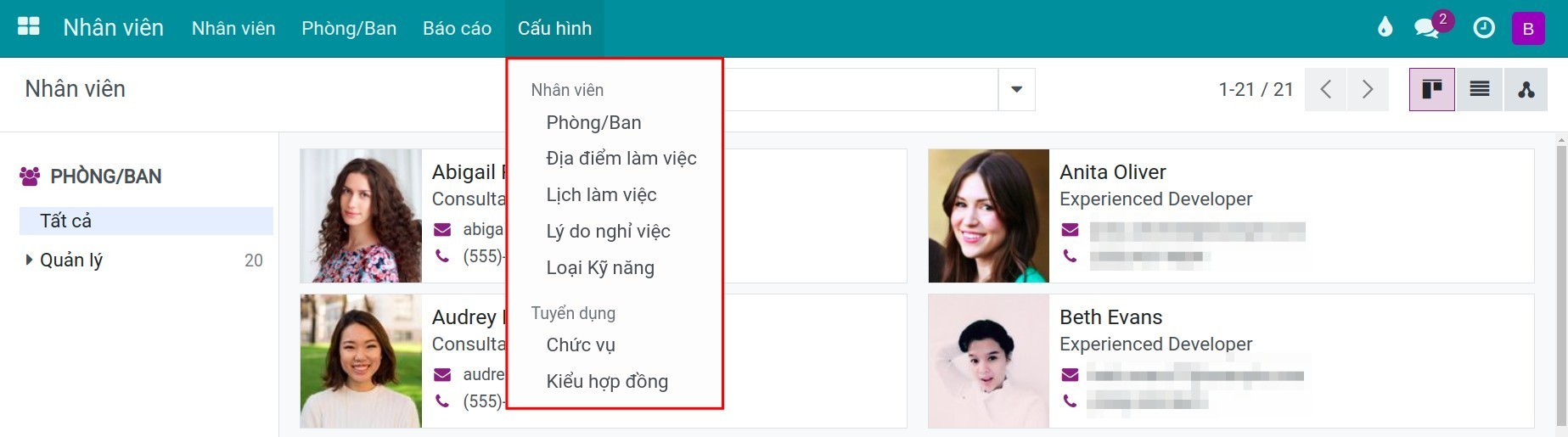Phân quyền nhân viên là cán bộ