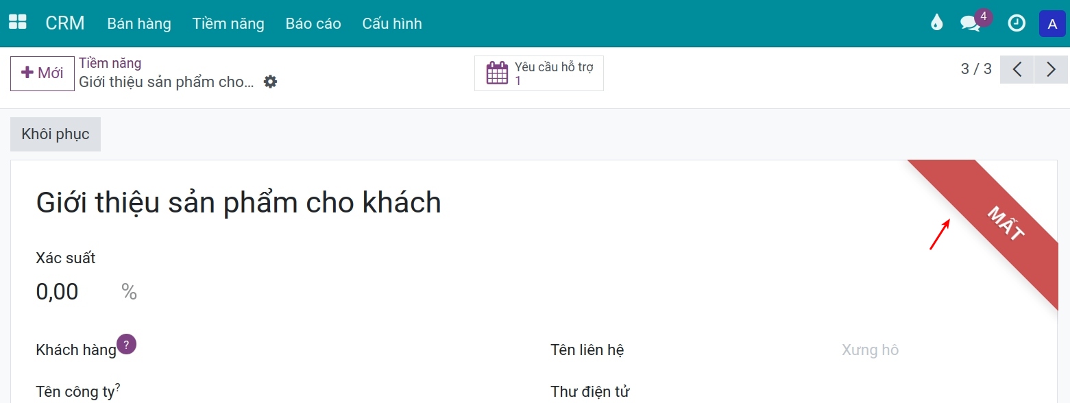 Chuyển tiềm năng thành yêu cầu hỗ trợ