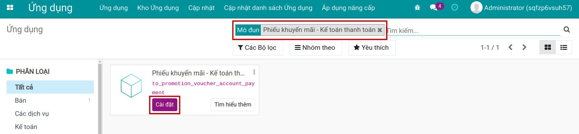 Cài app