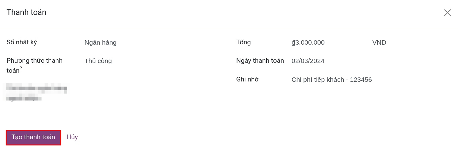 Vào sổ bút toán chi tiêu trên phần mềm Viindoo