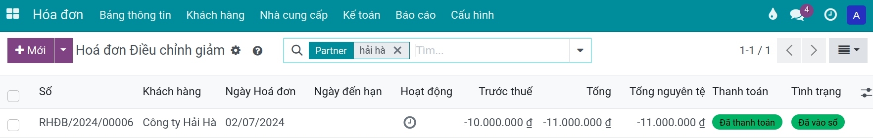 Hóa đơn được nhân bản từ hóa đơn gốc - kế toán Viindoo