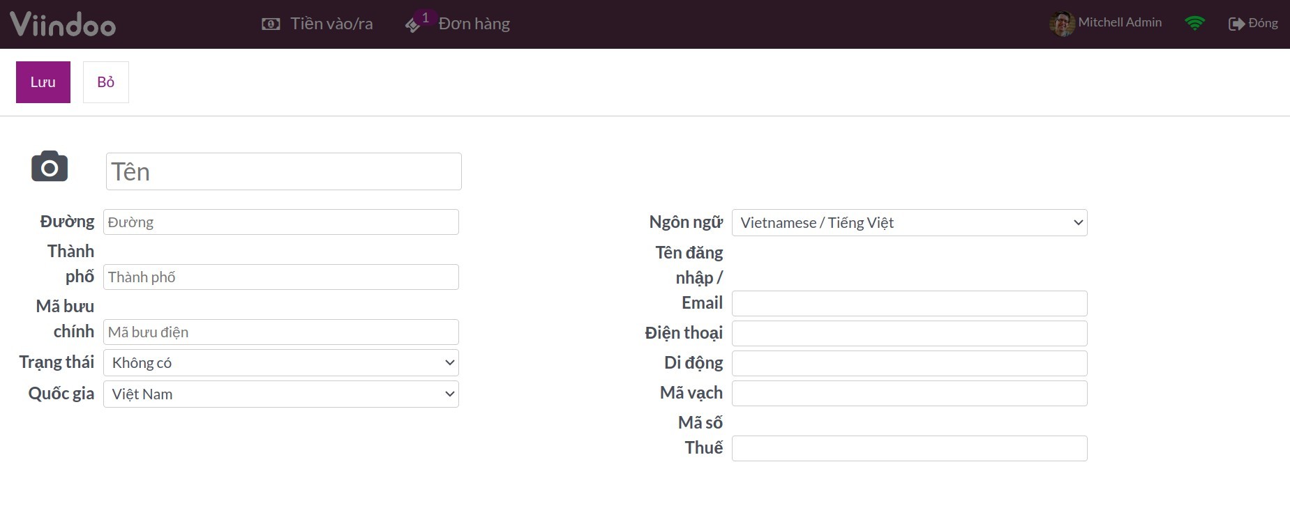 Thông tin khách hàng - Viindoo PoS