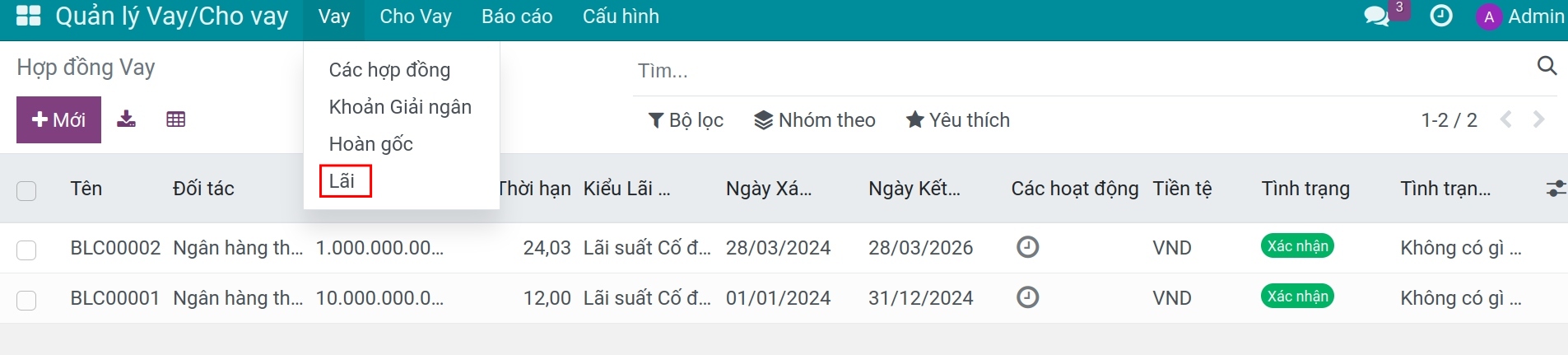 danh sach lai