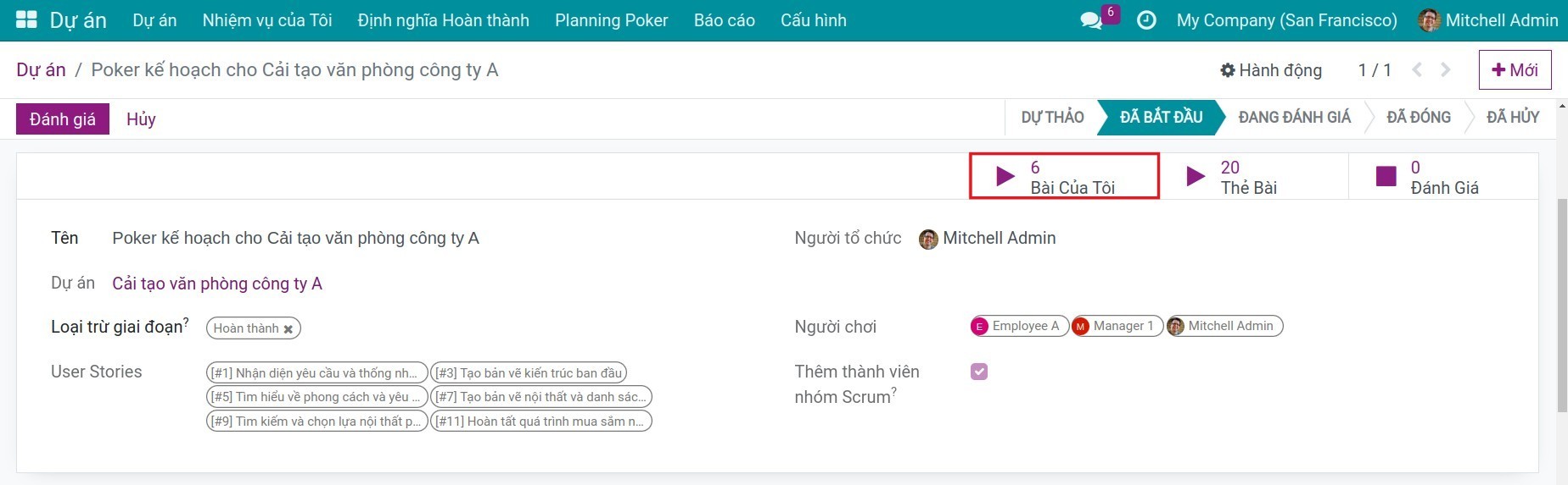 Planning Poker bước 1