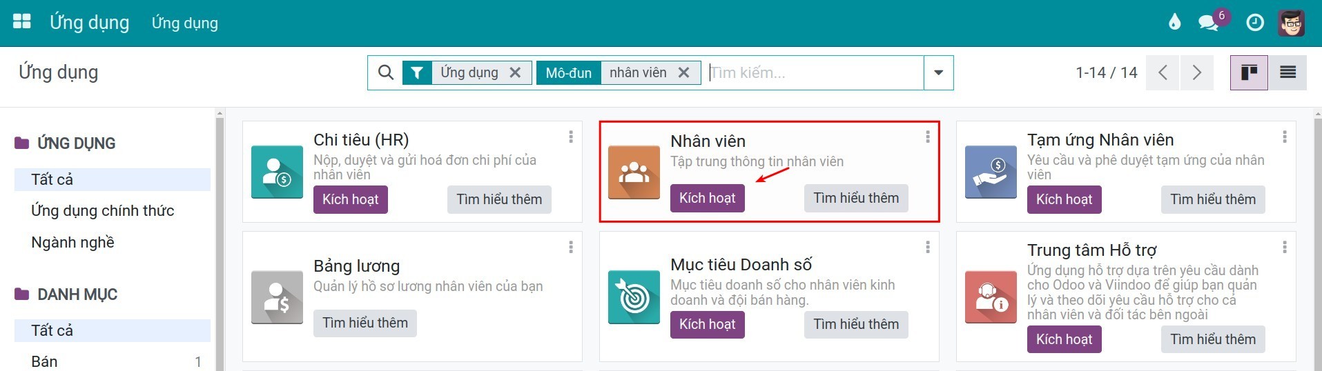 Cài ứng dụng HR