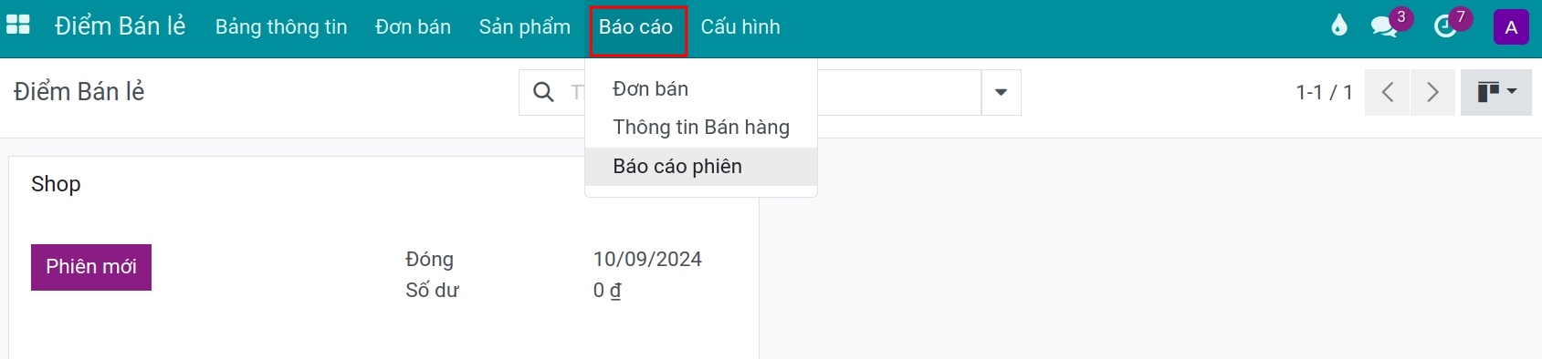 Loại báo cáo - Viindoo PoS