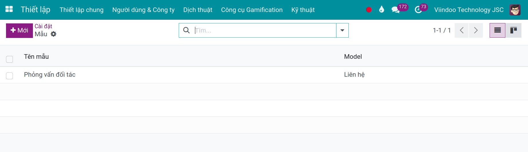 Tạo mẫu mới Google Drive Viindoo