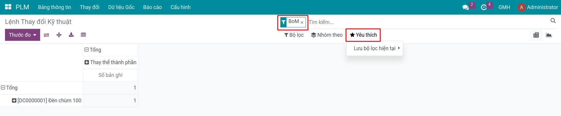Công cụ bộ lọc và nhóm theo