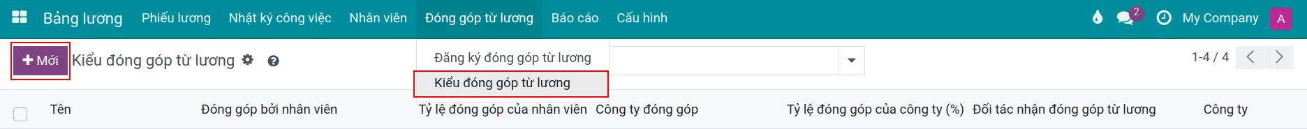 Kiểu đóng góp từ lương
