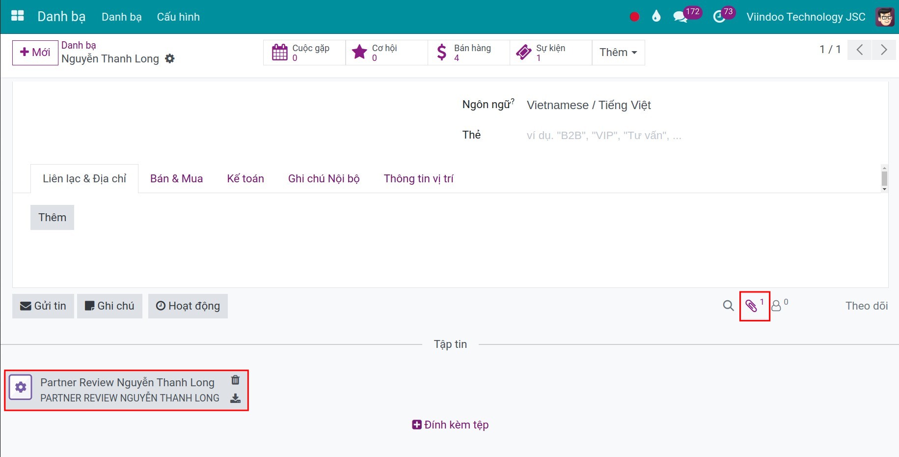 Hiển thị mẫu liên kết Google Drive Viindoo