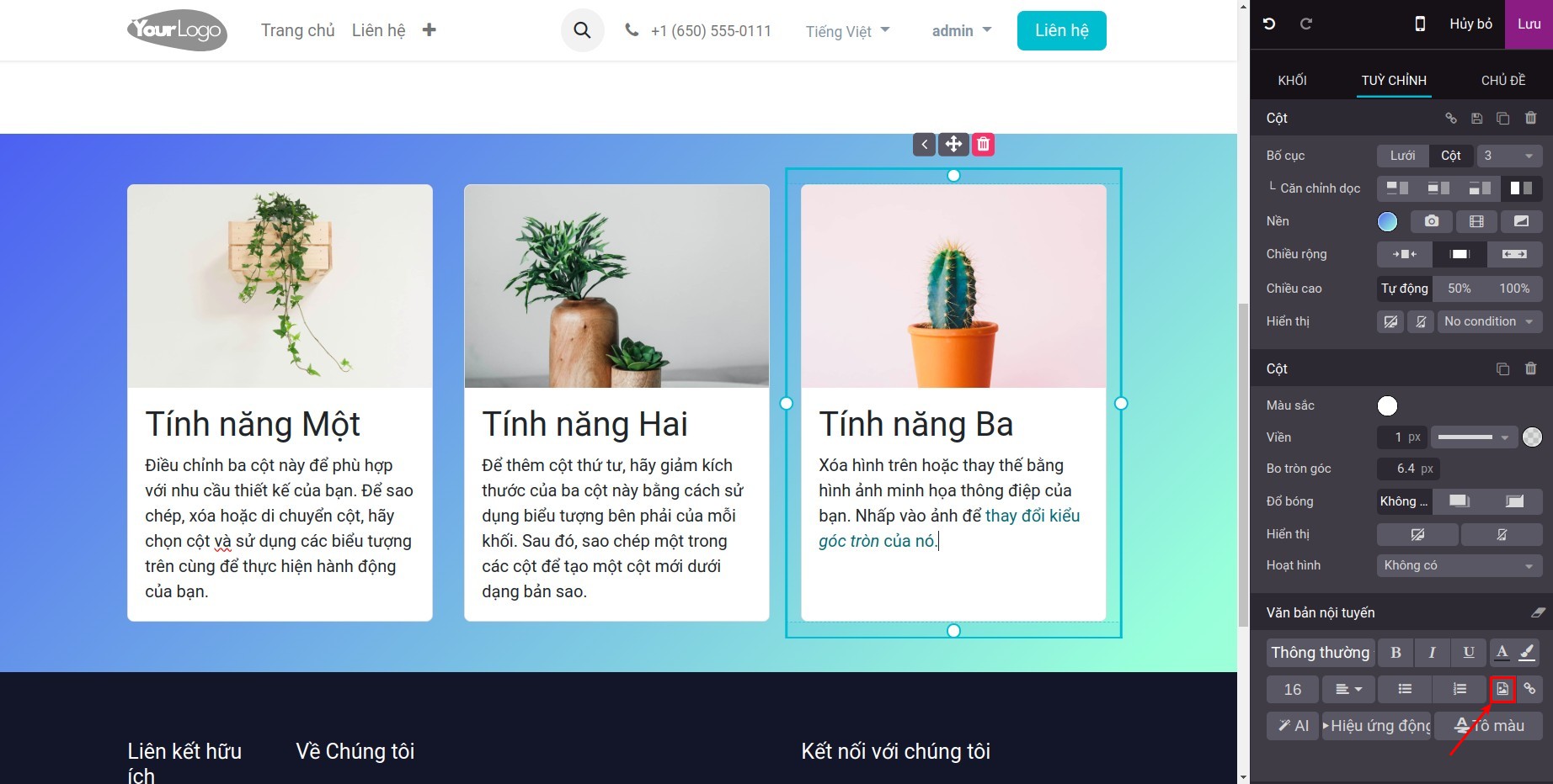 Thêm media cho trang web