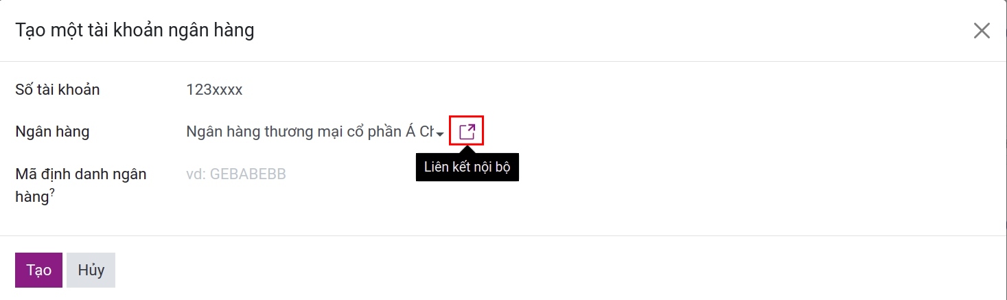 Thiết lập tài khoản ngân hàng Viindoo