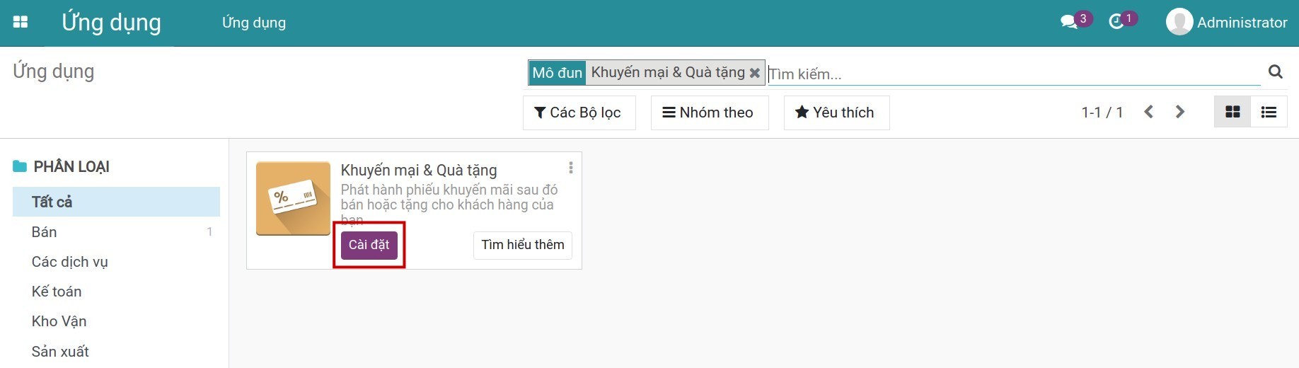 Cài đặt ứng dụng