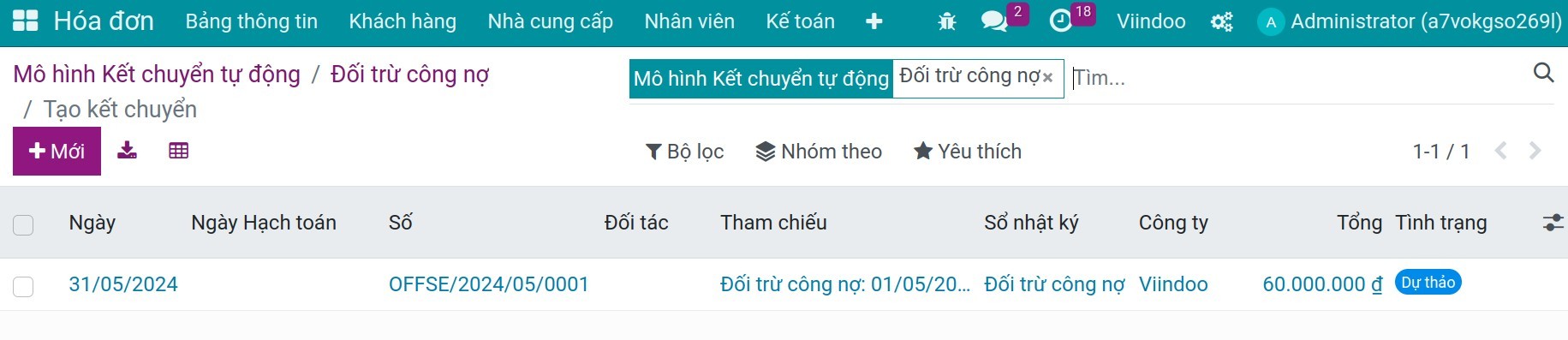 Bút toán cấn trừ