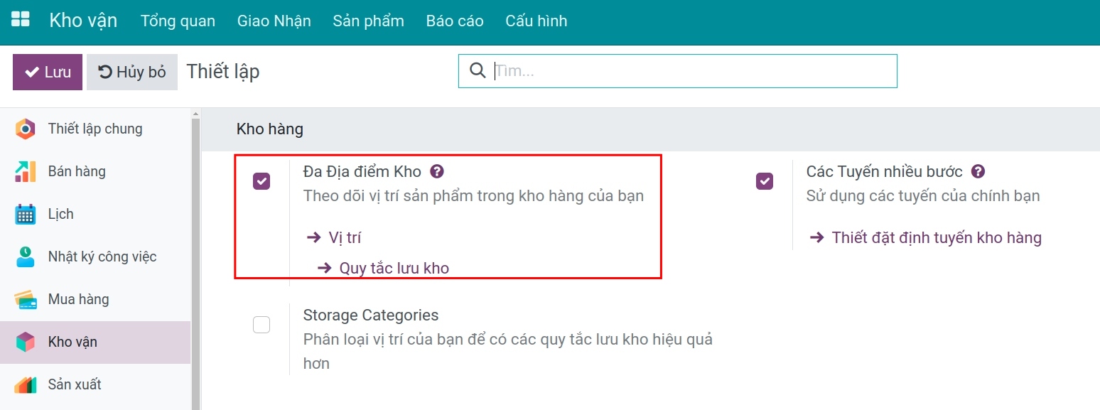 Kích hoạt đa địa điểm kho Viindoo