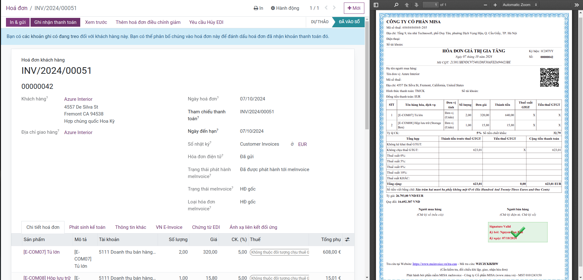 Phát hành HĐĐT meInvoice