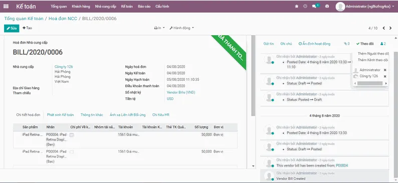 Phần mềm kế toán Viindoo ERP Phần mềm kế toán Viindoo ERP