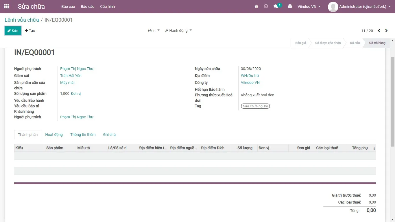 Odoo • Văn bản và hình ảnh