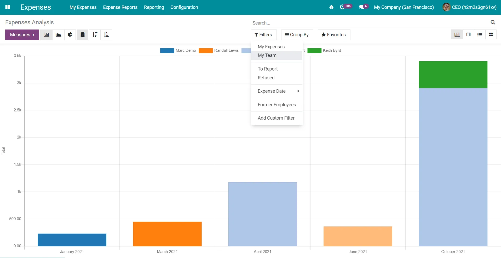 Viindoo expense report