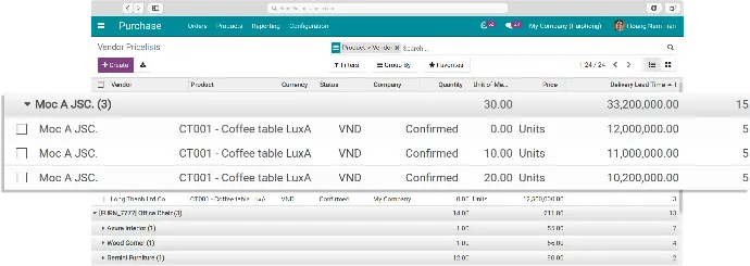 Vendors information management - Viindoo Purchase vendors information management Viindoo Purchase order software
