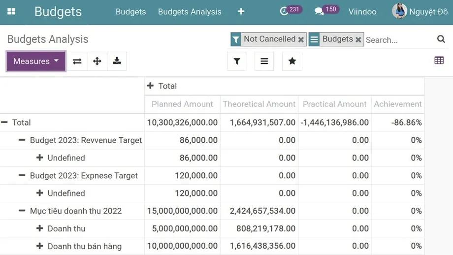 Viindoo Budget multi-criteria budget analysis and reporting - Viindoo Budget