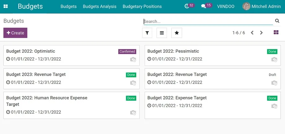 Viindoo Budget easily planing a budget - Viindoo Budget